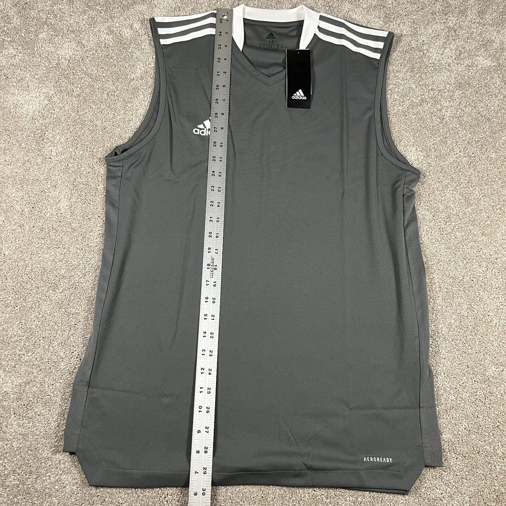 Adidas‎ Mens Size M Gray Primegreen Aeroready Sleeveless Performance Jersey NWT